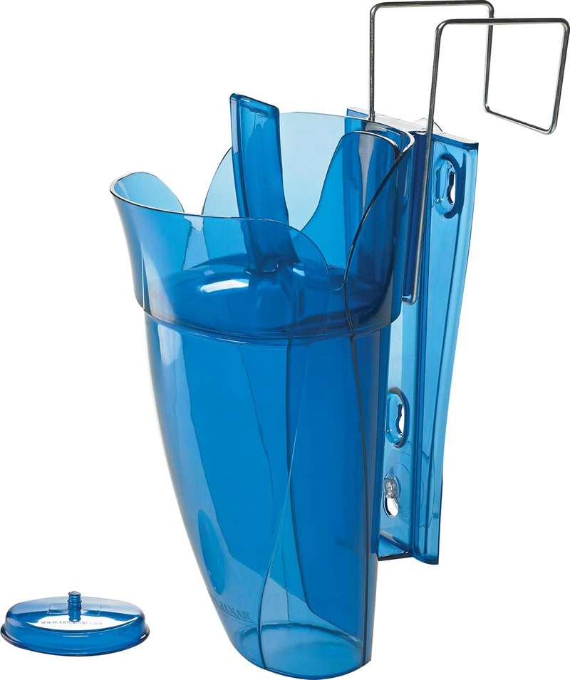 San Jamar Saf-T-Scoop Plastic Ice Scoop with Storage Caddy - Ergonomic Design for Restaurants, Bars, and Catering Events - Blue - Image 1